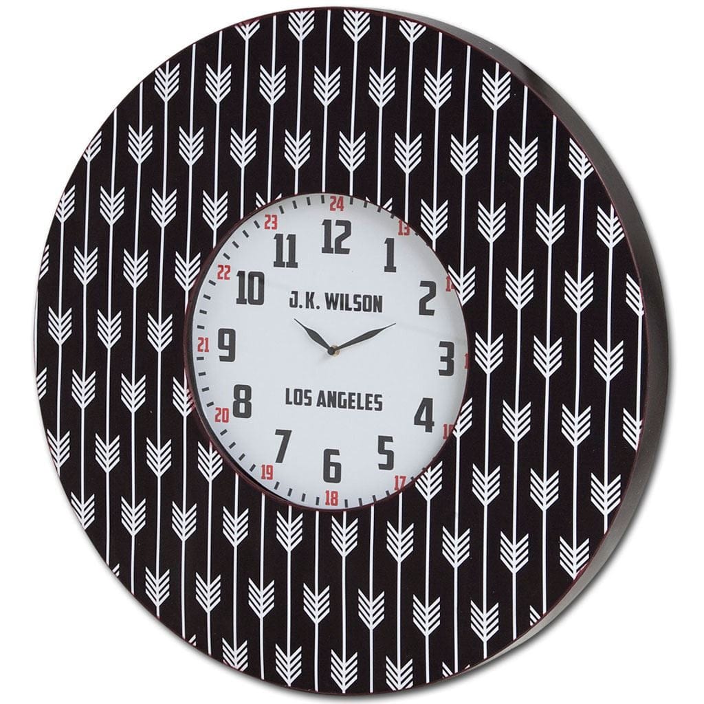 4" Circle Black And White Wood Analog Wall Clock - Homeroots