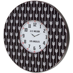 4" Circle Black And White Wood Analog Wall Clock - Homeroots
