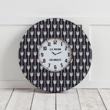 4" Circle Black And White Wood Analog Wall Clock - Homeroots