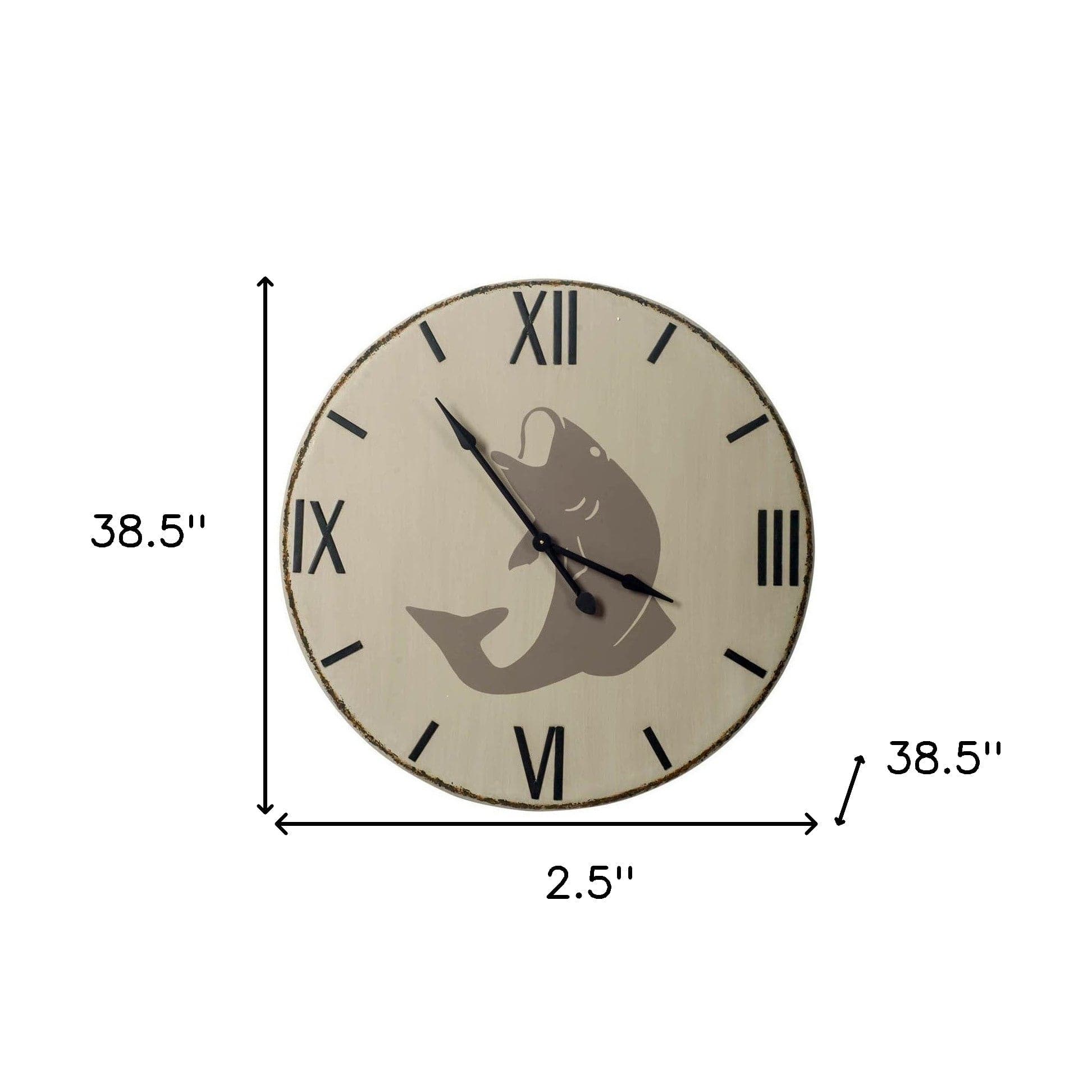 3" Circle Black Wood Analog Wall Clock - Homeroots