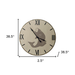 3" Circle Black Wood Analog Wall Clock - Homeroots