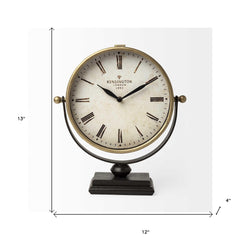 12" Round Gold Metal Wall Clock