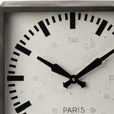 Square Gray Metal Desk  Table Clock With Simple White And Black Face - Homeroots