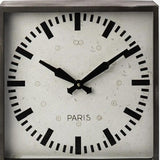 Square Gray Metal Desk  Table Clock With Simple White And Black Face - Homeroots