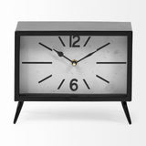 Rectangular Black Metal Desk Table Clock - Homeroots