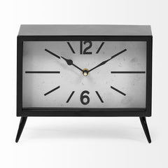 Rectangular Black Metal Desk Table Clock - Homeroots