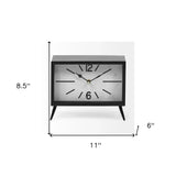 Rectangular Black Metal Desk Table Clock - Homeroots - Flyclothing LLC