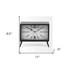 Rectangular Black Metal Desk Table Clock - Homeroots