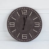 42'Oversize Round  Industrial Stylewall Clock With  Bold Block Numbers And Black Hands - Homeroots