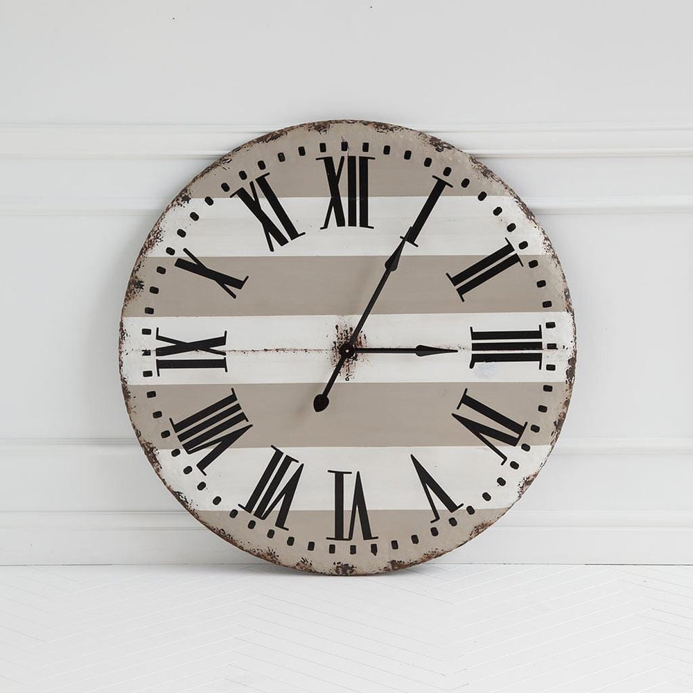 3" Circle Gray And White Wood Analog Wall Clock - Homeroots - Flyclothing LLC