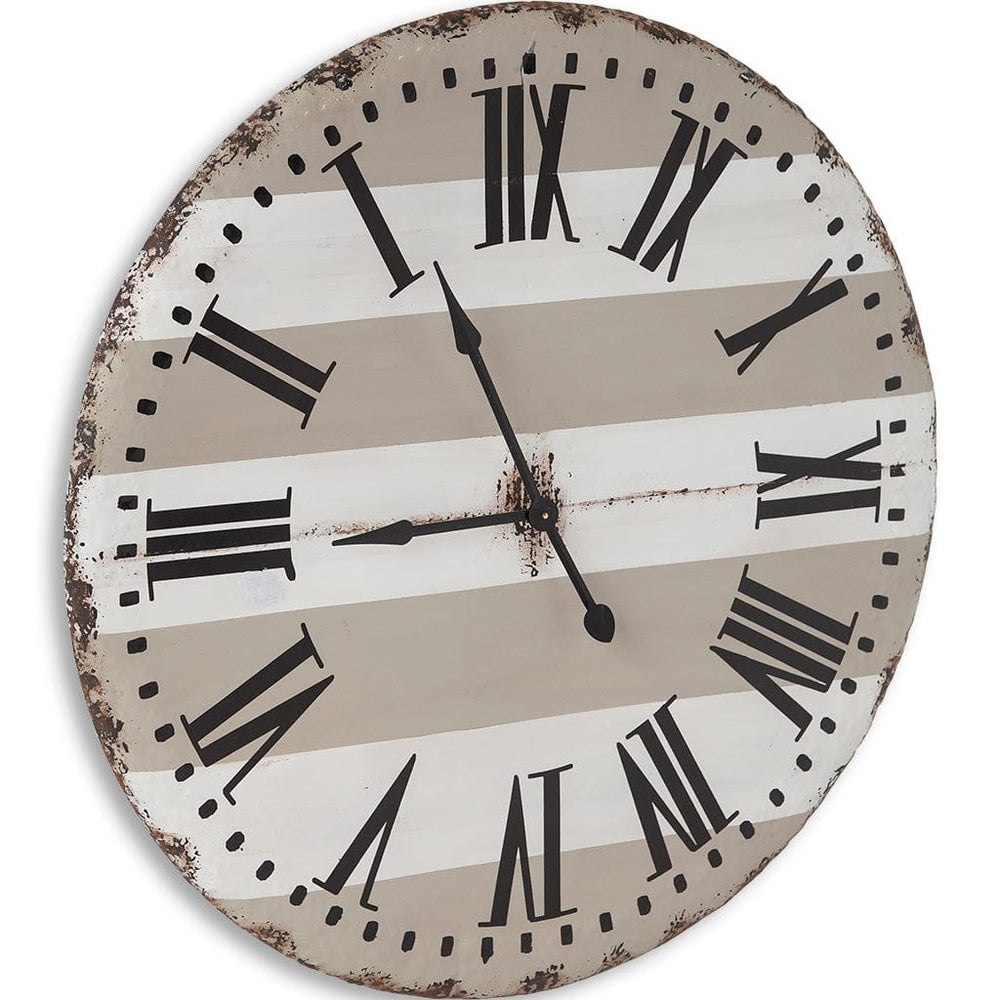 3" Circle Gray And White Wood Analog Wall Clock - Homeroots - Flyclothing LLC