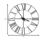50" Circle Black Metal Skeleton Wall Clock - Homeroots - Flyclothing LLC