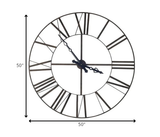 50" Circle Black Metal Skeleton Wall Clock - Homeroots - Flyclothing LLC