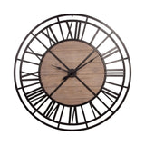 3" Circle Black Metal Skeleton Wall Clock - Homeroots