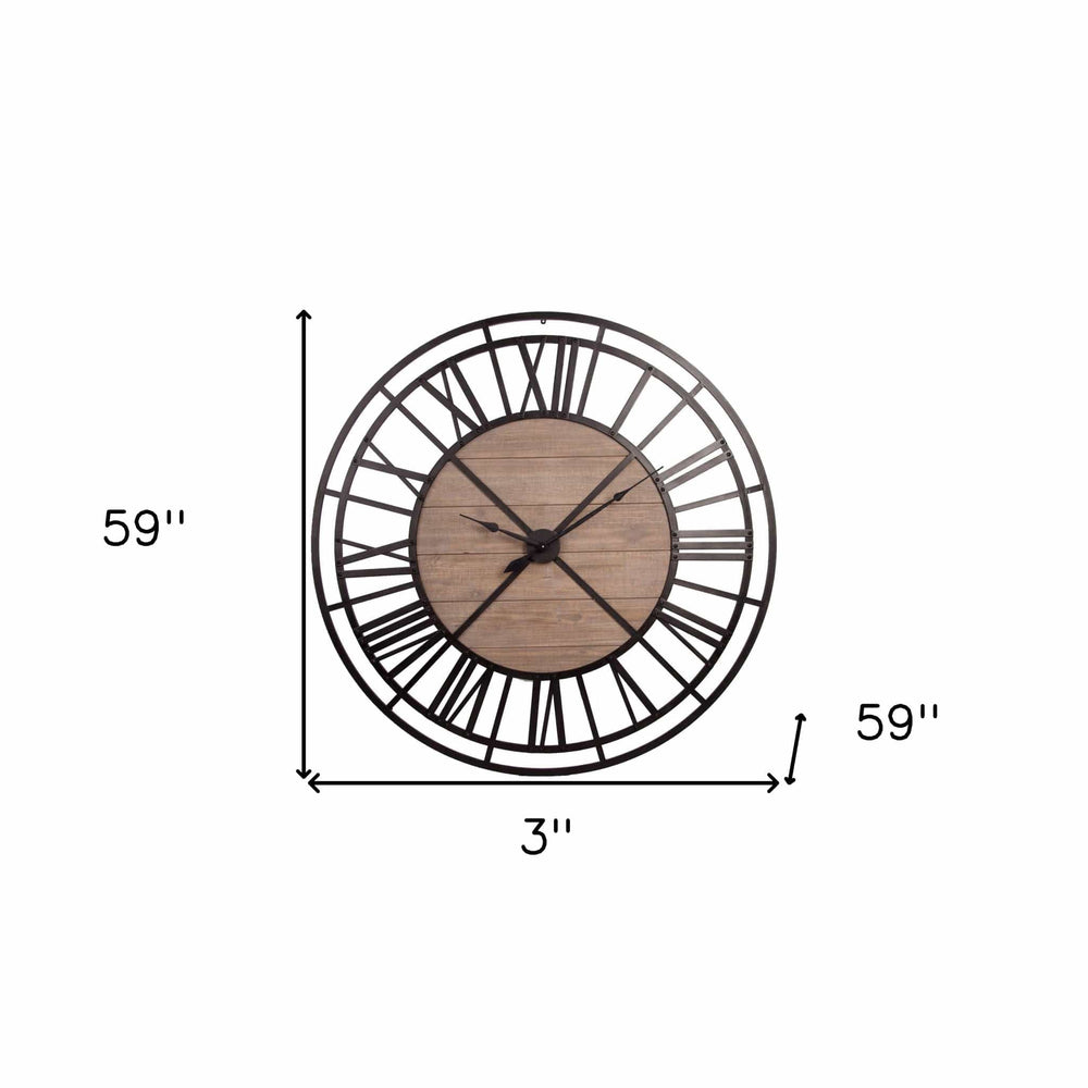 3" Circle Black Metal Skeleton Wall Clock - Homeroots - Flyclothing LLC