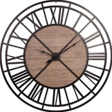 3" Circle Black Metal Skeleton Wall Clock - Homeroots