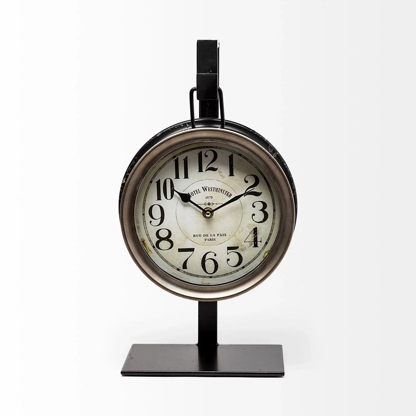 Metallic Brown Metal Hanging Desk Table Clock - Homeroots - Flyclothing LLC