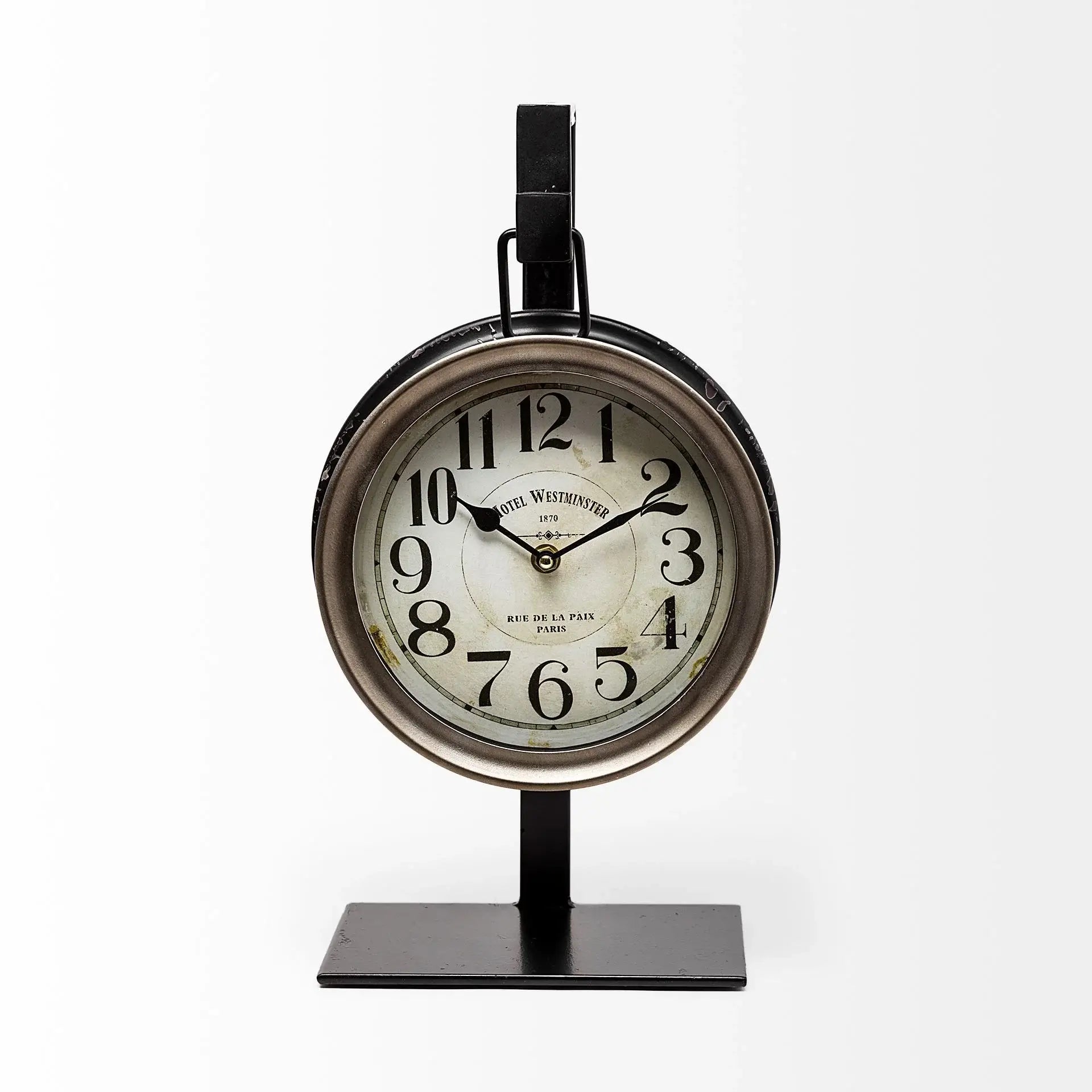 Metallic Brown Metal Hanging Desk Table Clock - Homeroots - Flyclothing LLC