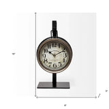 Metallic Brown Metal Hanging Desk Table Clock - Homeroots - Flyclothing LLC