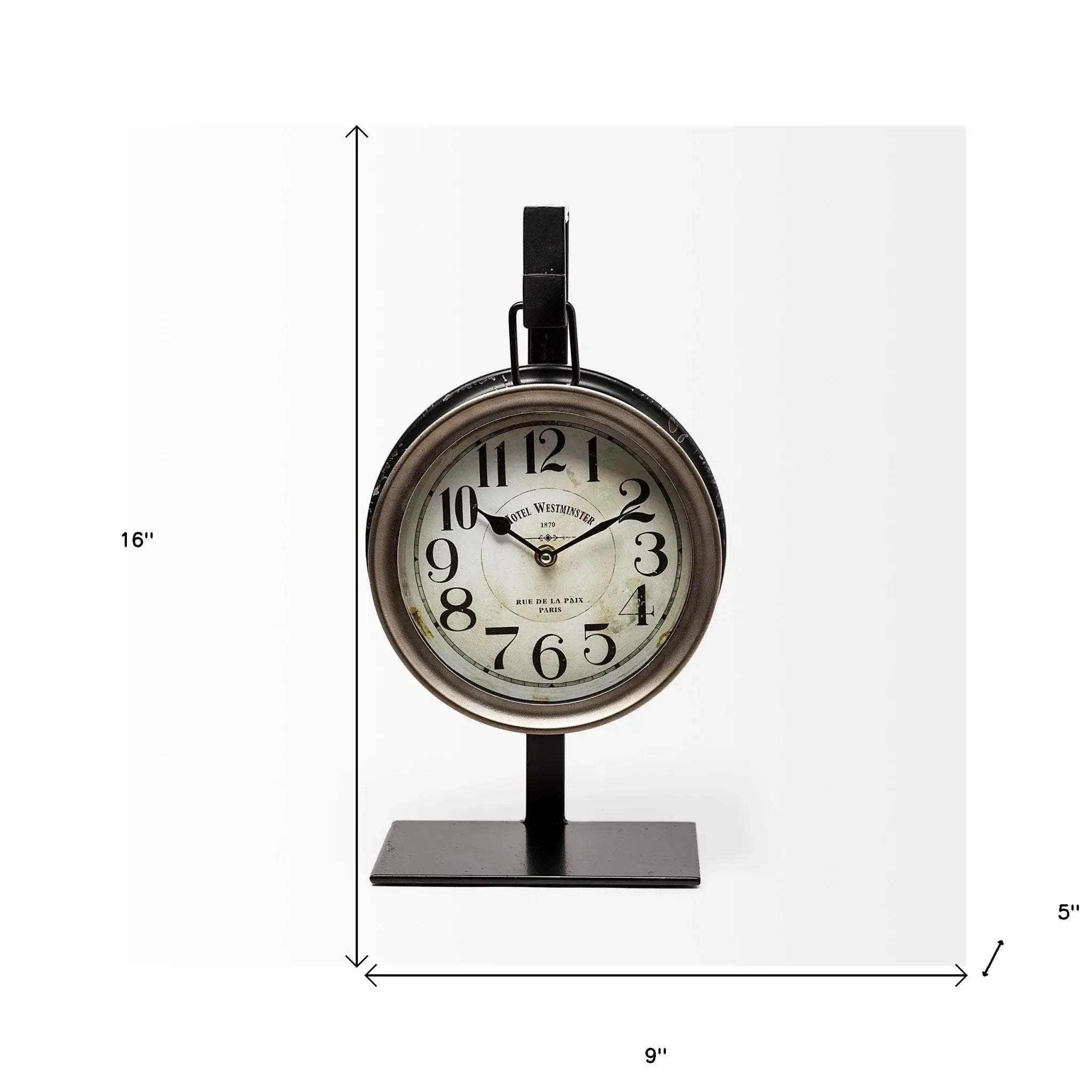 Metallic Brown Metal Hanging Desk Table Clock - Homeroots - Flyclothing LLC