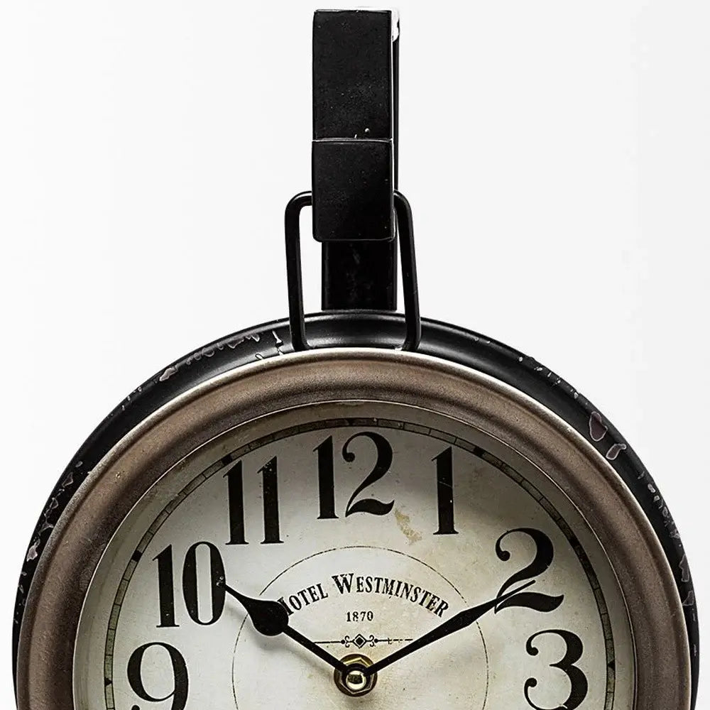 Metallic Brown Metal Hanging Desk Table Clock - Homeroots - Flyclothing LLC