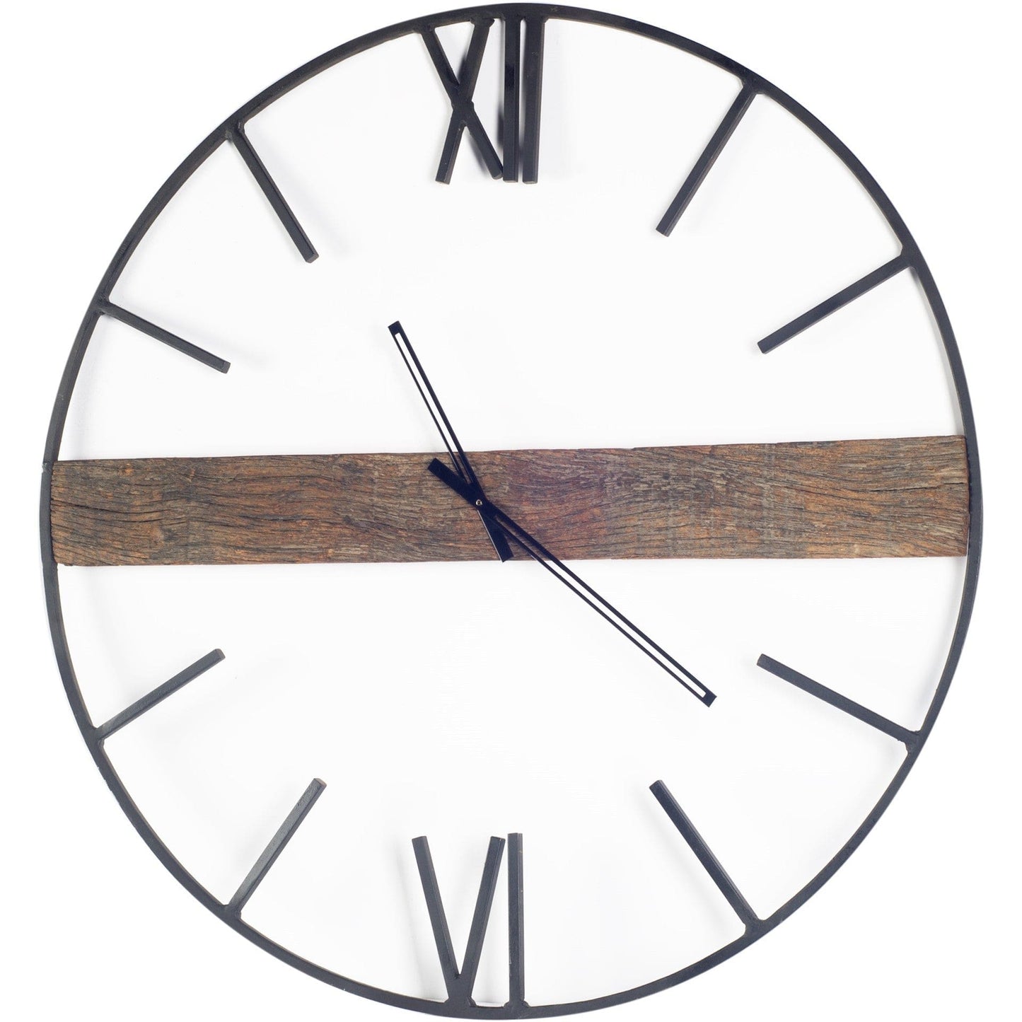 2" Circle Black Metal Skeleton Wall Clock - Homeroots - Flyclothing LLC