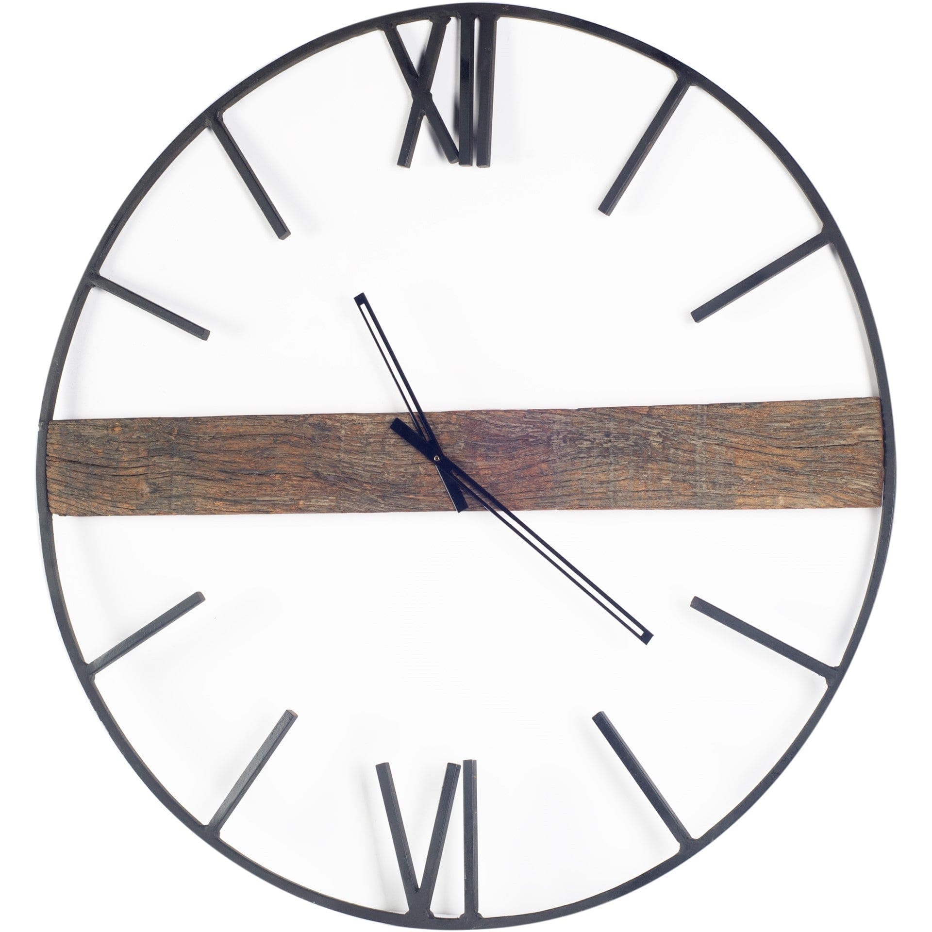 2" Circle Black Metal Skeleton Wall Clock - Homeroots - Flyclothing LLC