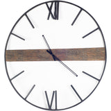 2" Circle Black Metal Skeleton Wall Clock - Homeroots
