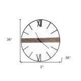 2" Circle Black Metal Skeleton Wall Clock - Homeroots - Flyclothing LLC