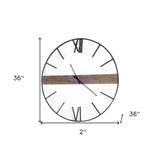 2" Circle Black Metal Skeleton Wall Clock - Homeroots - Flyclothing LLC