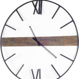 2" Circle Black Metal Skeleton Wall Clock - Homeroots