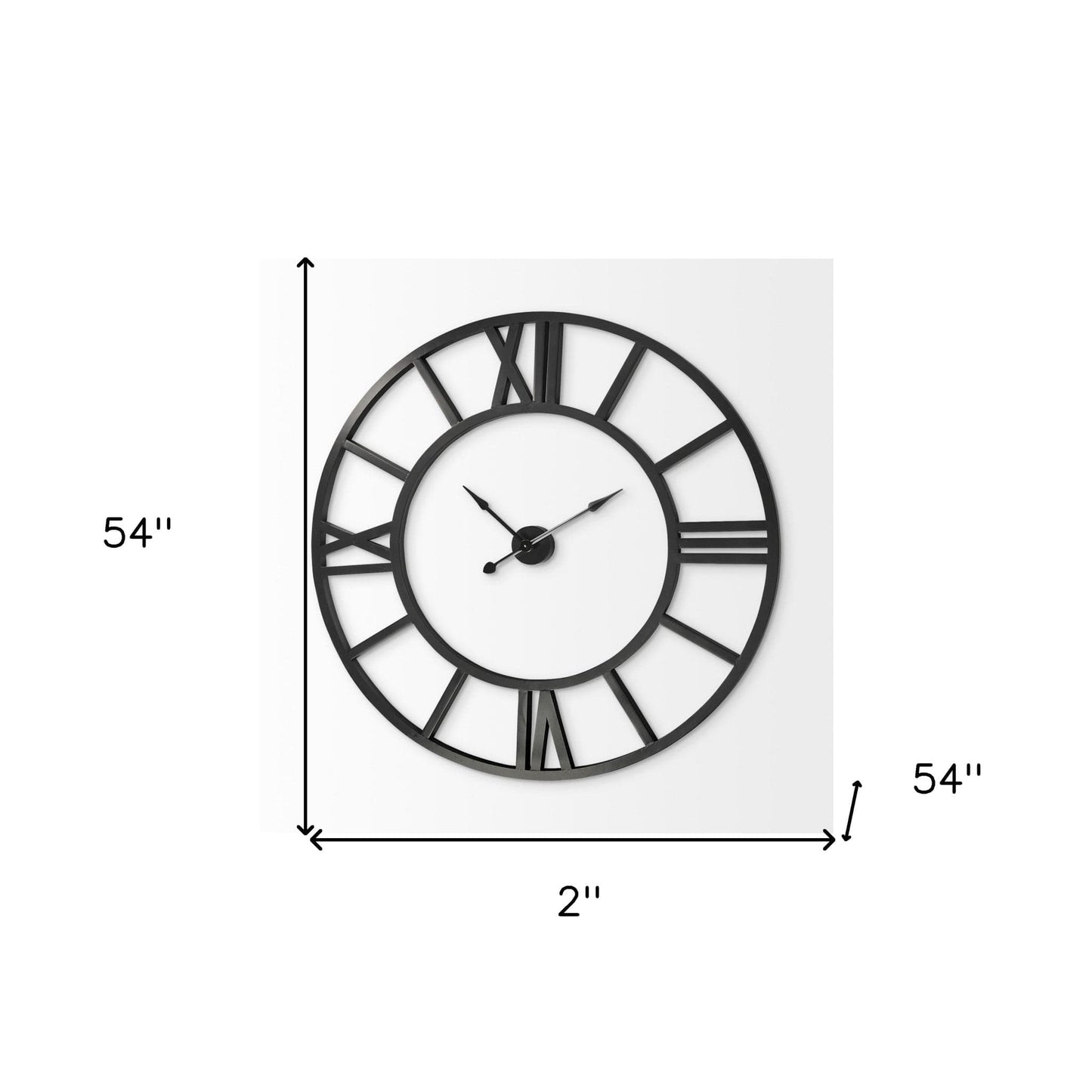 54" Round Xl Industrial Style Wall Clock With Open Face Desing - Homeroots - Flyclothing LLC