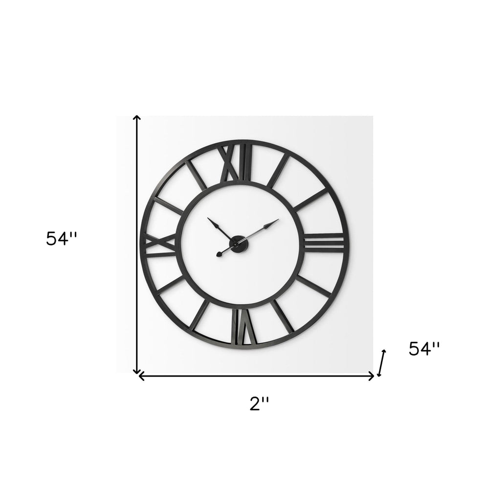 54" Round Xl Industrial Style Wall Clock With Open Face Desing - Homeroots - Flyclothing LLC