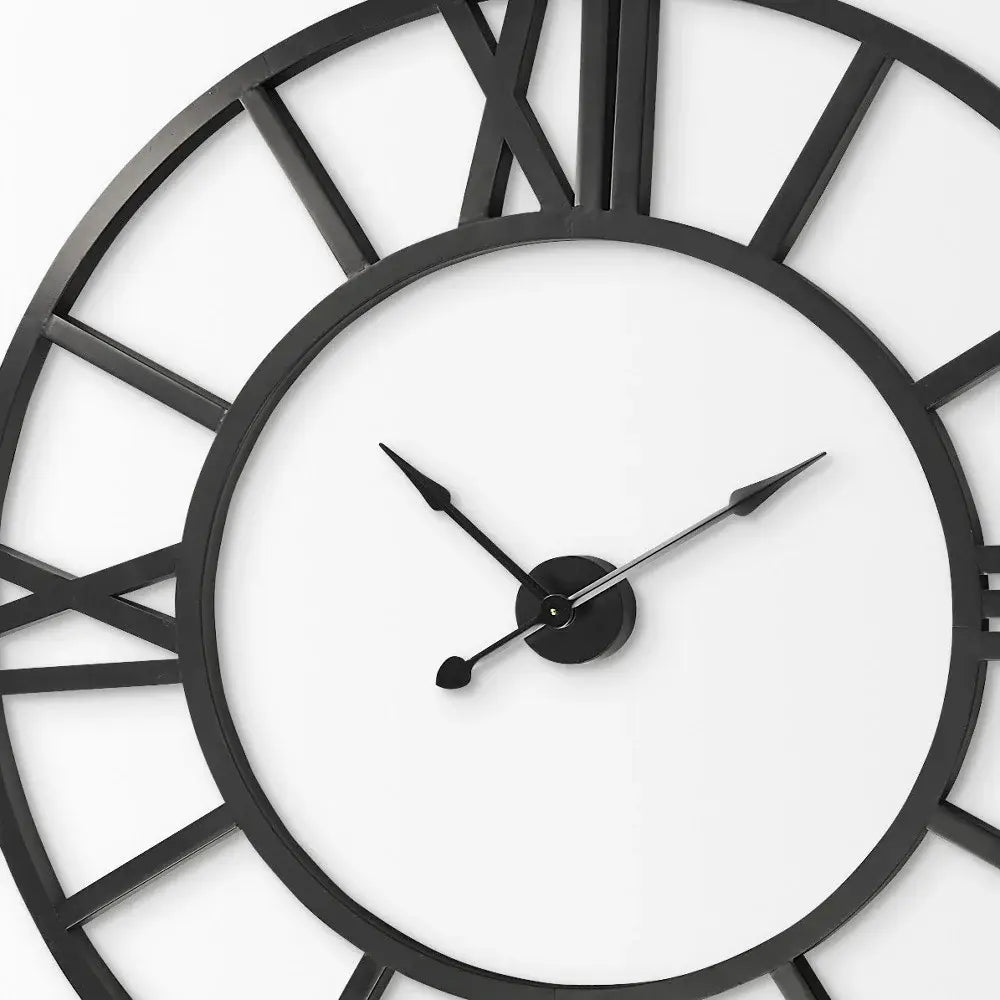 54" Round Xl Industrial Style Wall Clock With Open Face Desing - Homeroots - Flyclothing LLC