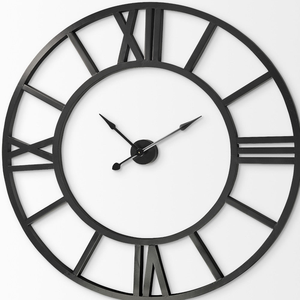 54" Round Xl Industrial Style Wall Clock With Open Face Desing - Homeroots - Flyclothing LLC
