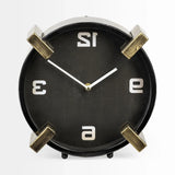 Black Gold Metal Round Desk Table Clock - Homeroots - Flyclothing LLC