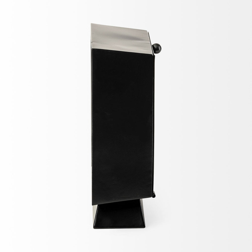 Black Metal Square Desk  Table Clock - Homeroots