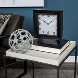 Black Metal Square Desk  Table Clock - Homeroots