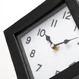 Black Metal Cube Desk Table Clock - Homeroots