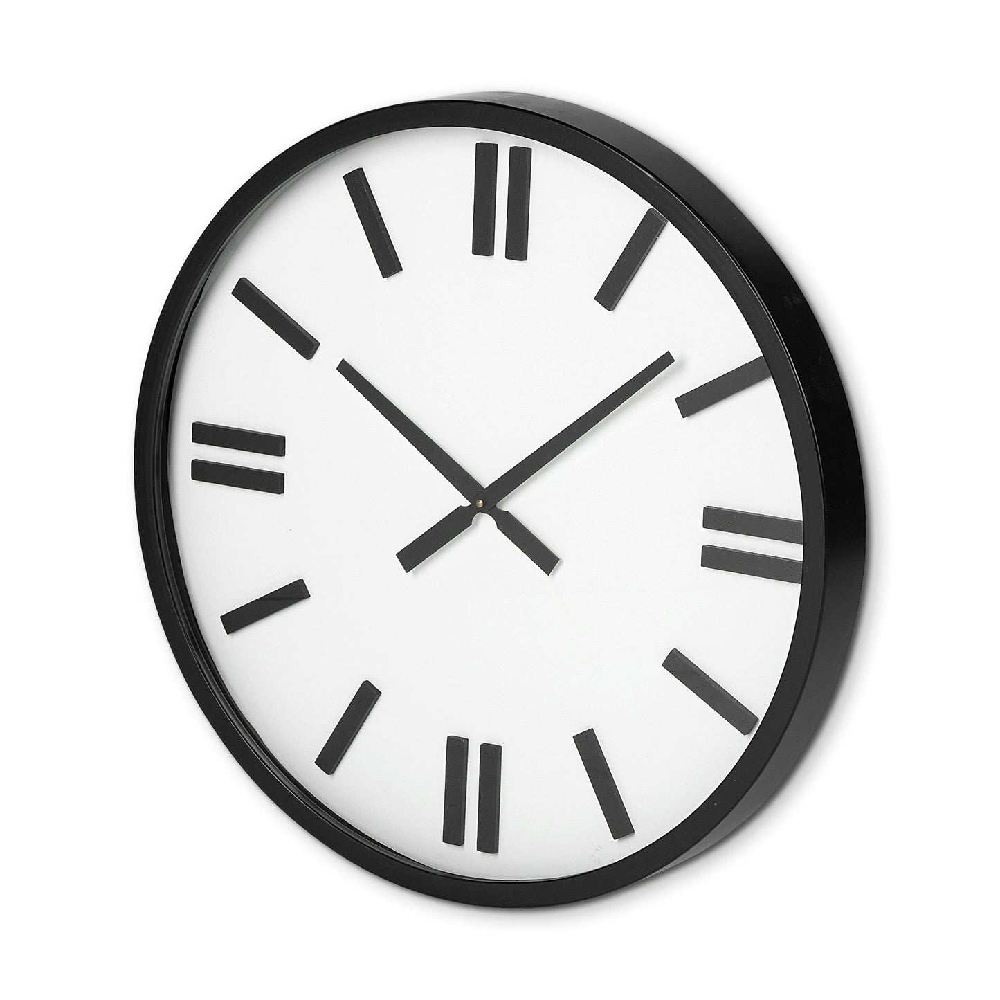24" Round Large Modern Wall Clock With White Face And Non-Numarical Number - Homeroots - Flyclothing LLC