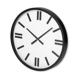 24" Round Large Modern Wall Clock With White Face And Non-Numarical Number - Homeroots