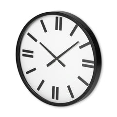 24" Round Large Modern Wall Clock With White Face And Non-Numarical Number - Homeroots