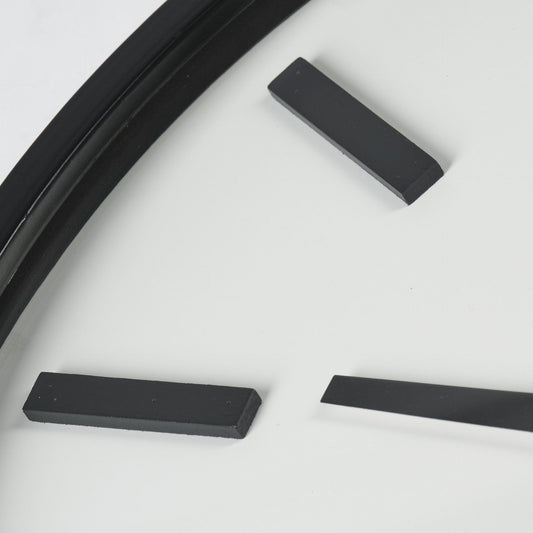 24" Round Large Modern Wall Clock With White Face And Non-Numarical Number - Homeroots