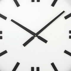 24" Round Large Modern Wall Clock With White Face And Non-Numarical Number - Homeroots