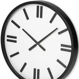 24" Round Large Modern Wall Clock With White Face And Non-Numarical Number - Homeroots