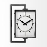 Rectangular Large Black Industrial Style Wall Clock - Homeroots