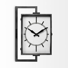 Rectangular Large Black Industrial Style Wall Clock - Homeroots