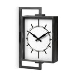 Rectangular Large Black Industrial Style Wall Clock - Homeroots