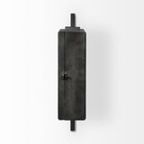 Rectangular Large Black Industrial Style Wall Clock - Homeroots