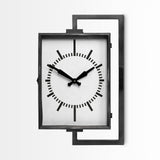 Rectangular Large Black Industrial Style Wall Clock - Homeroots